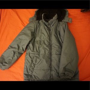 Just down jacket with hood.